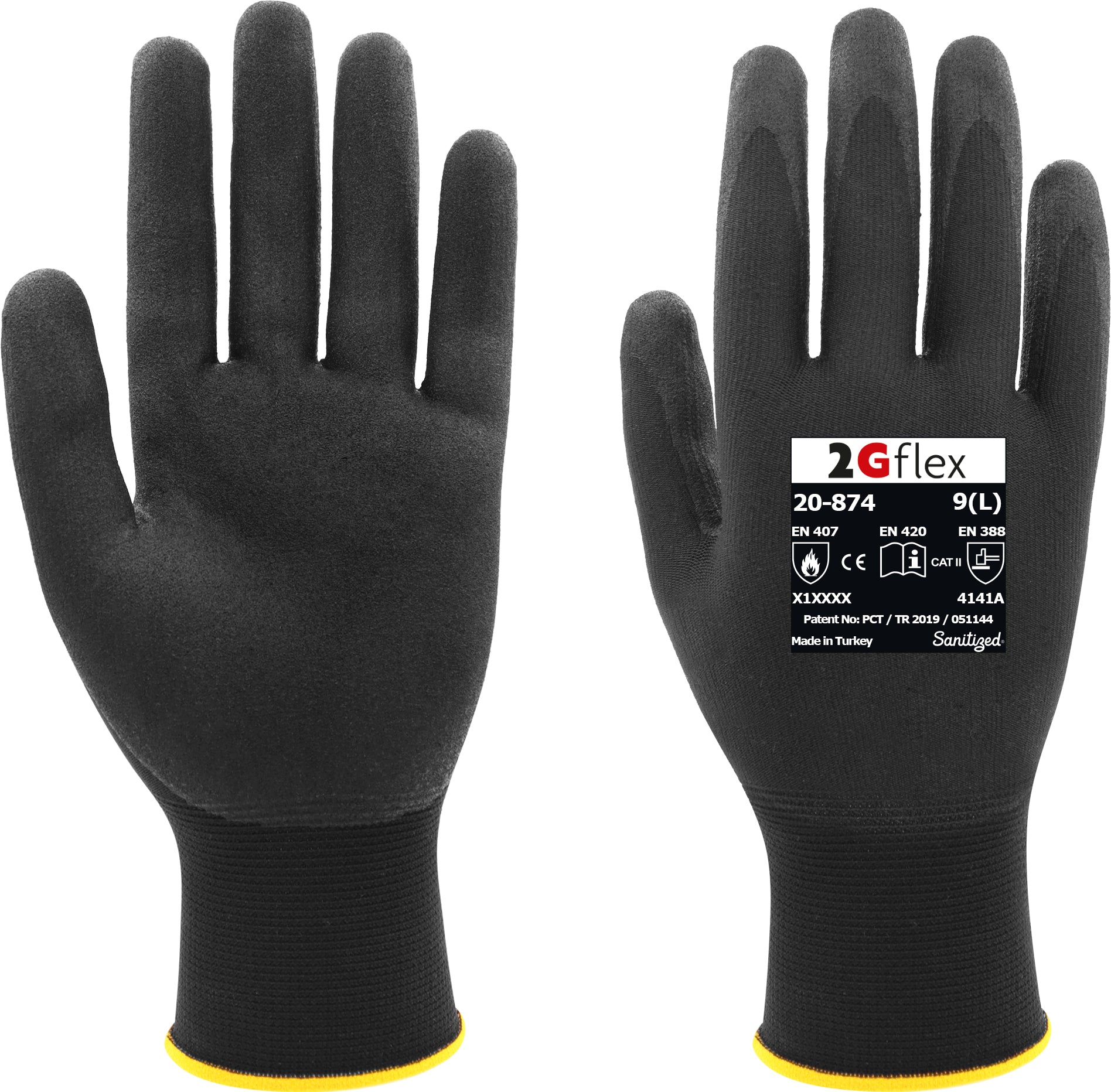 20er handschuhe 2G Flex 20-874 – Mikroschaum-beschichtete Polyester- Arbeitshandschuhe – SchutzVorrat