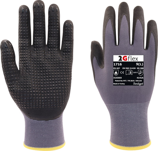 2G Flex 1716 Dotting – Mikroschaum-beschichtete Nylon-Arbeitshandschuhe