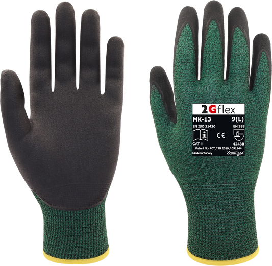 2G Flex MK – 13 Mikroschaum-beschichtete Nylon-Arbeitshandschuhe