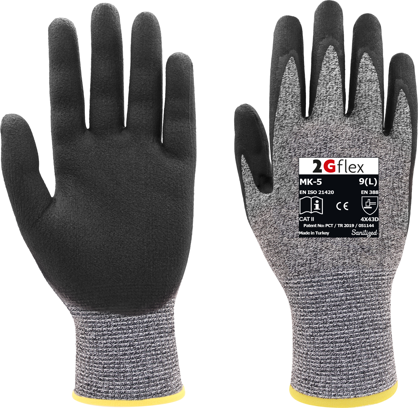 2G Flex MK – 5 Mikroschaum-beschichtete Nylon-Arbeitshandschuhe