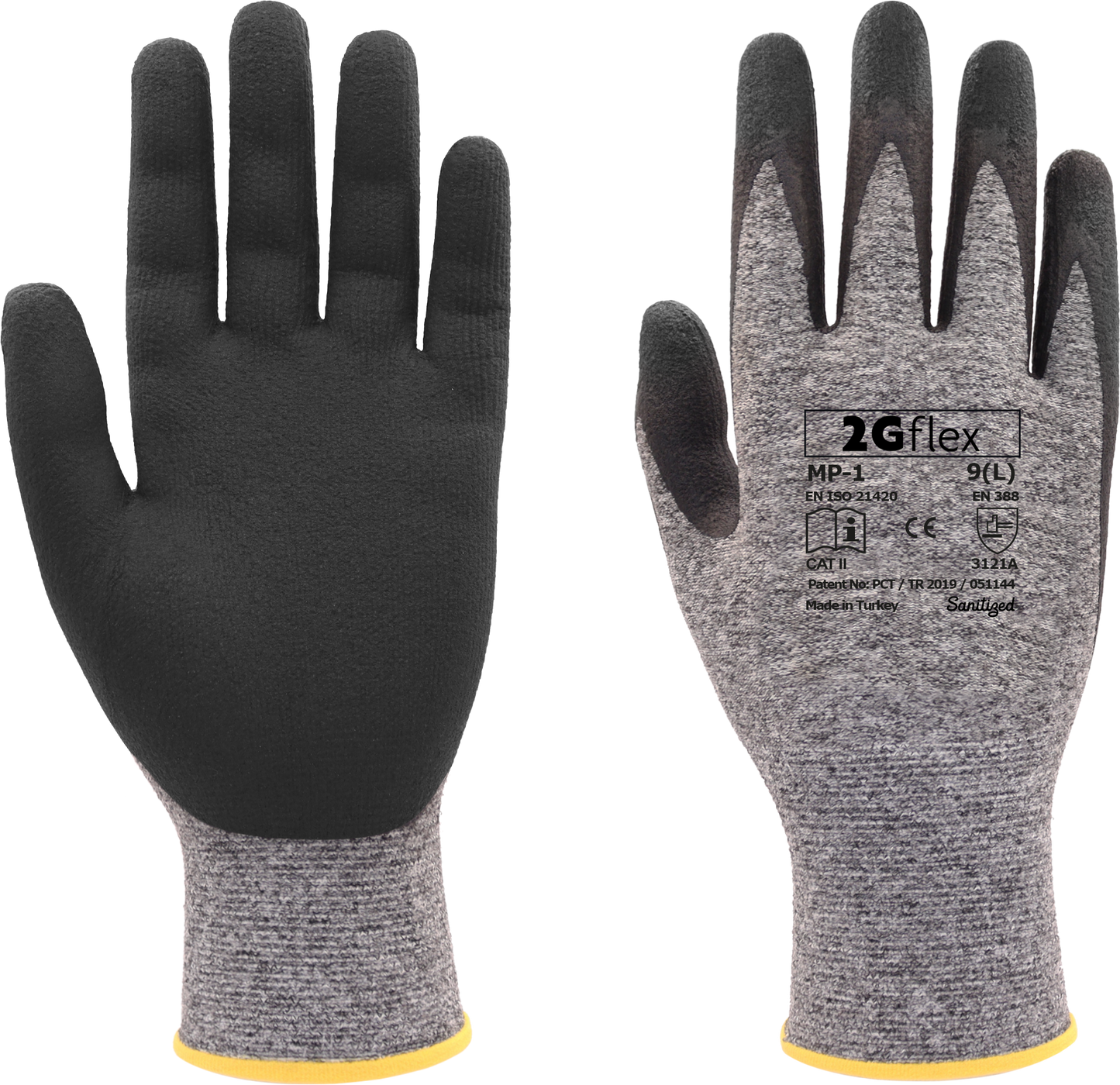 2G Flex MP-1 – Mit Mikroschaum beschichtete Polyester Arbeitshandschuhe