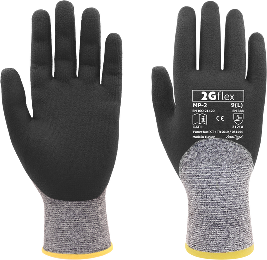 2G Flex MP-2–15G Polyester/Spandex-Strick, ¾ Mikroschaum-beschichtete Arbeitshandschuhe